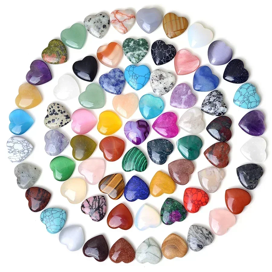 

E2 10-30PCS Natural Rose Quartz Crystal Random color Love Heart Home Decor Chakra Healing Reiki Gemstone Agate Mineral Specimen