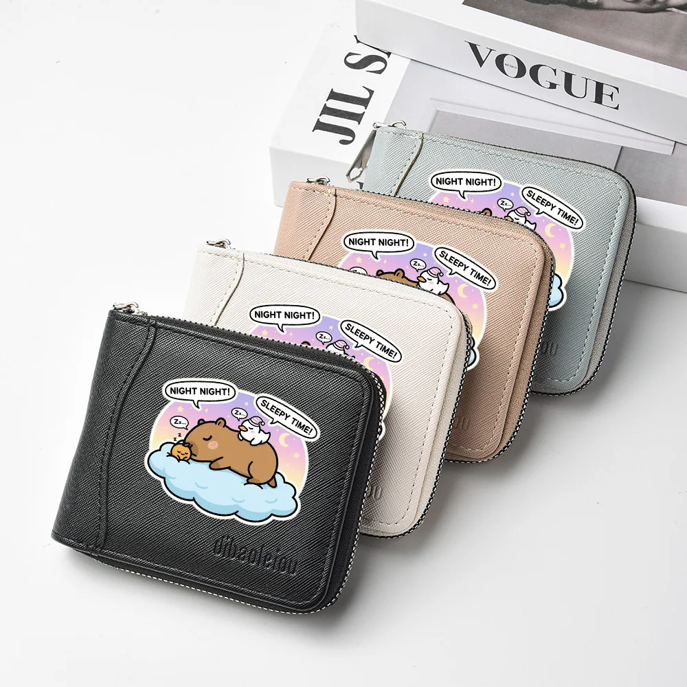 Niedliche Damen-Mini-Geldbörse. Modische Damenbrieftasche mit mehreren Kartenfächern und Reißverschluss. Zero Wallet.