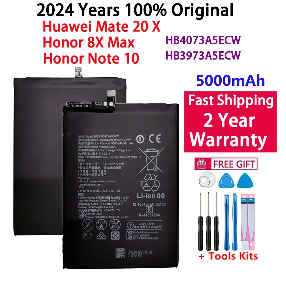 

100% Original 5000mAh HB3973A5ECW Battery For Huawei Honor Note 10 RVL-AL09 RVL-AL10 Mate 20 X 20X Mate20X EVR-AL00 Honor 8X Max