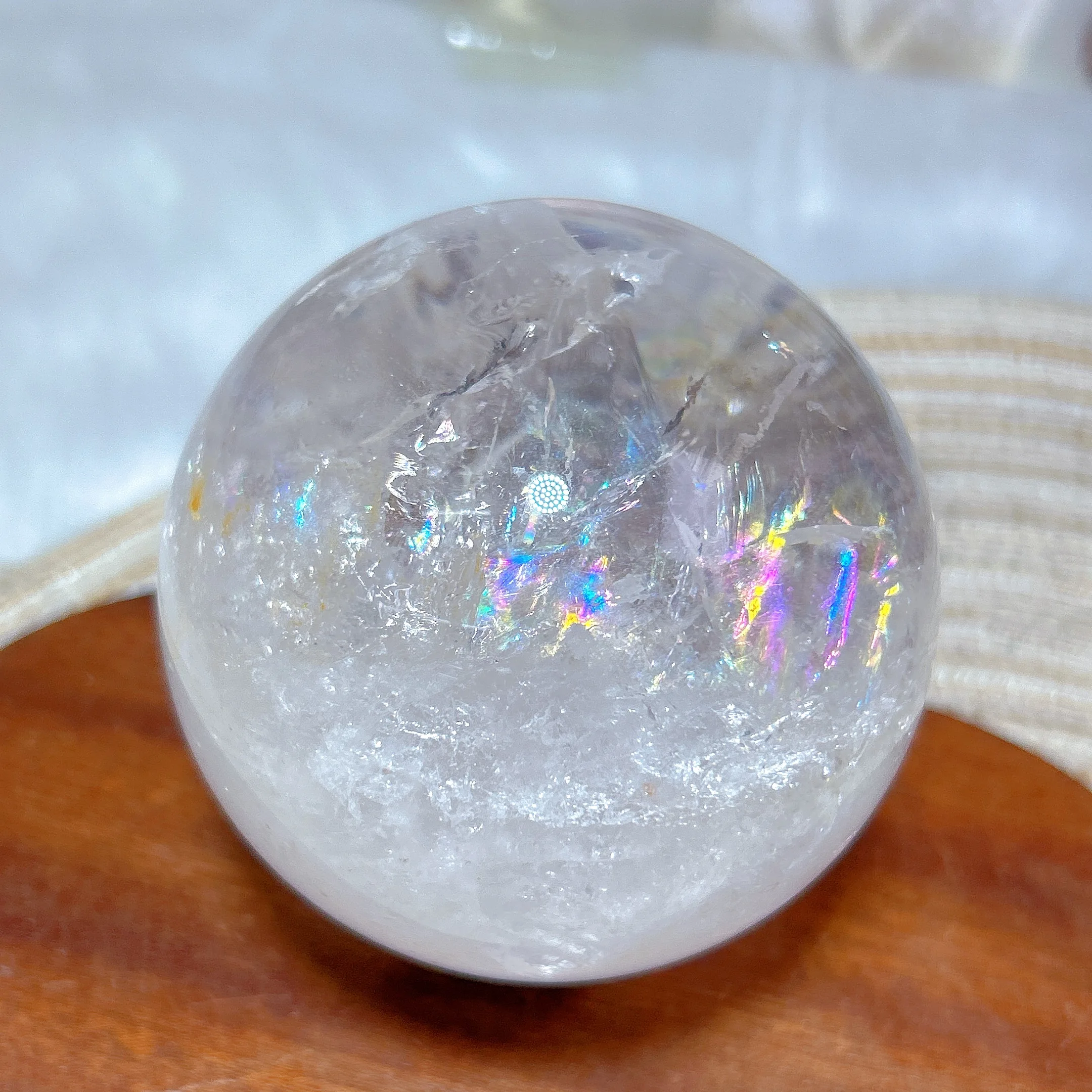 

Healing High Quality Natural Crystal Clear Quartz Rainbow Sphere Polished Ball Home Decorations Mineral Energy Room Decor Gift