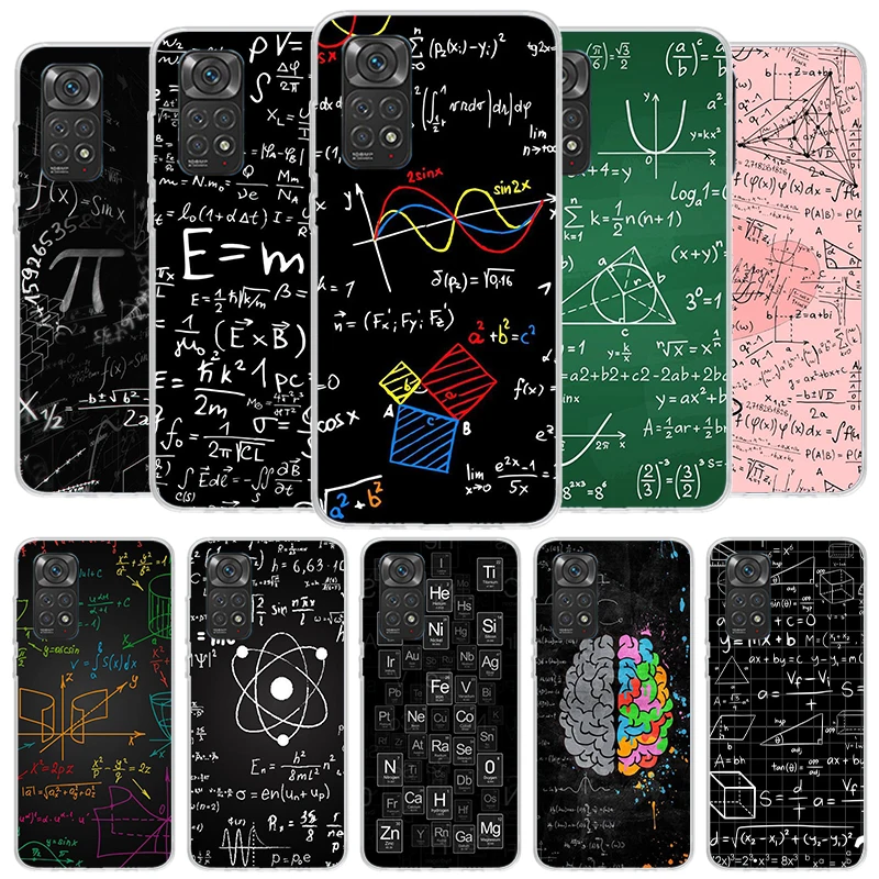 Physics Chemical Mathematics Cover Phone Case For Xiaomi Redmi Note 13 12 11 10 Pro Plus 12S 11S 11T 11E 10S 9 9S 8 8T 7 Soft Fu