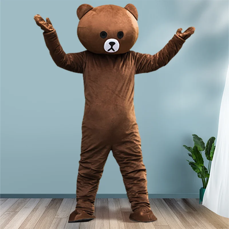 Cute Mascot Brown Bear Doll Props Costumes Performance Adult Walking Clothing Activity Promotion Christmas Dress Full Body Props