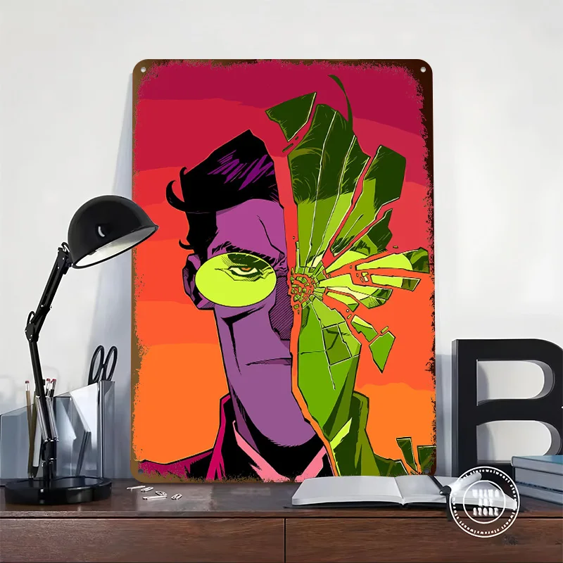 Shattered Man Portrait Metal Poster Customized Wall Art Retro Vintage Tinplate Signs for Home Decor Room Garage Decoration House