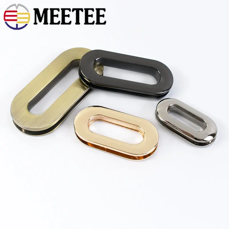 Meetee 4/10/20Pcs Metal Eyelet Screw Buckles 18/25/32/38mm O Ring Bags Strap Chain Belt Clasp DIY Sewing Hardware Accessories