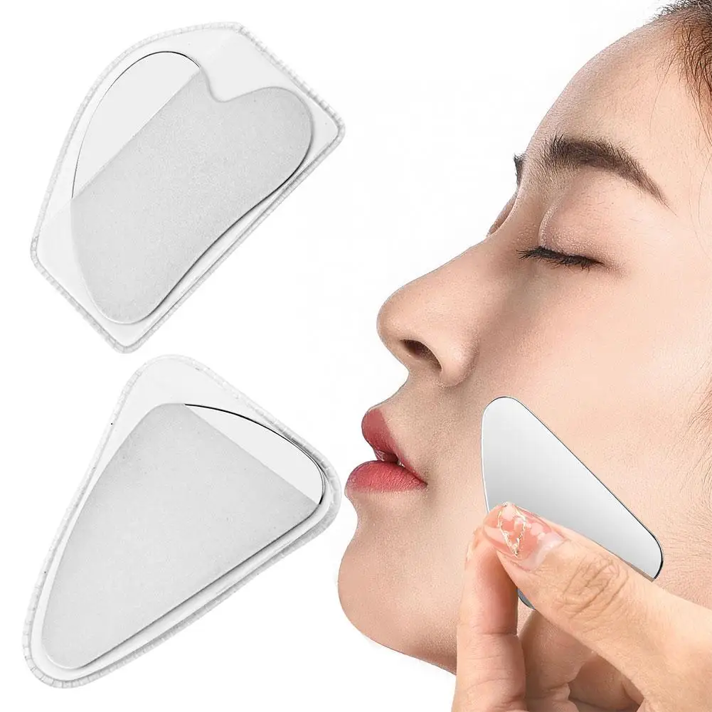 Roestvrijstalen Gua Sha Scraper Massageapparaat Voor Gezichtshals Body Massage Tool Gezichtsverzorging Board Face Massager I7t6