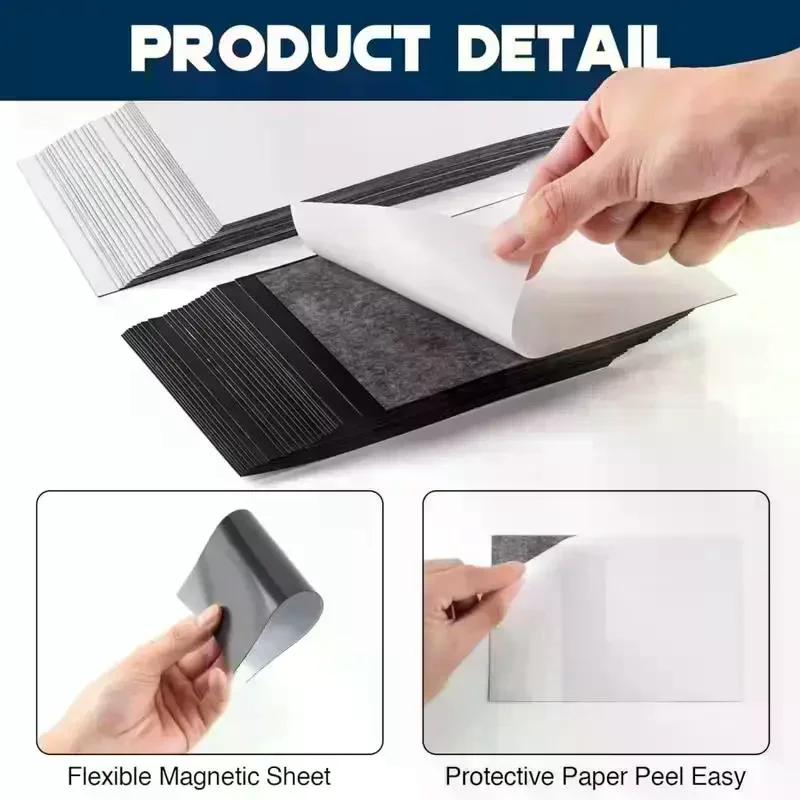 Cuttable Magnetic Stickers Self Adhesive for Business Cards Durable Display Magnet for Home and Office