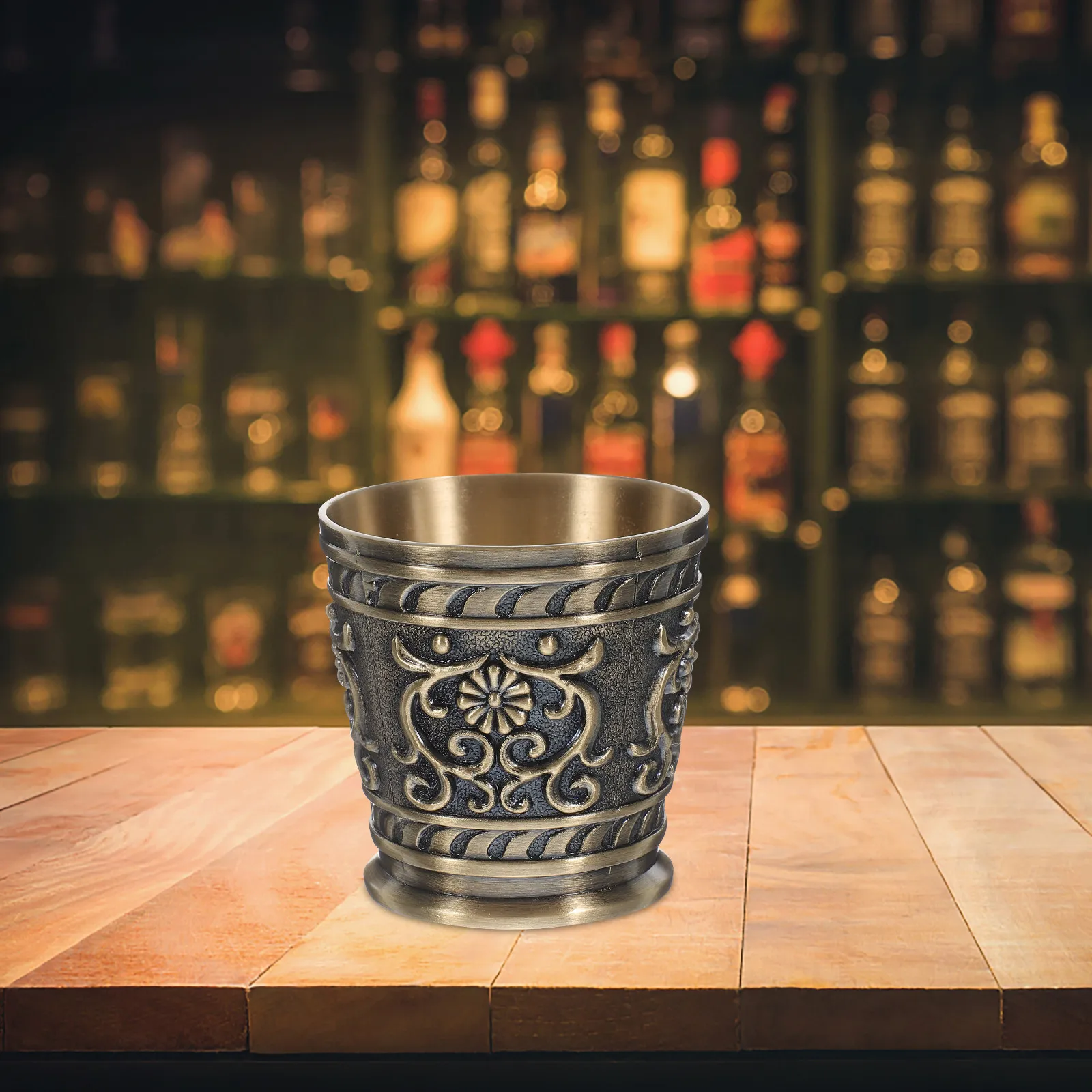 50Ml Metal Liquor Cup Vintage Imitation Ancient Bronze Tea Cup Sturdy Balanced for Bar Home Use Wine Chalice Retro Wine Cups
