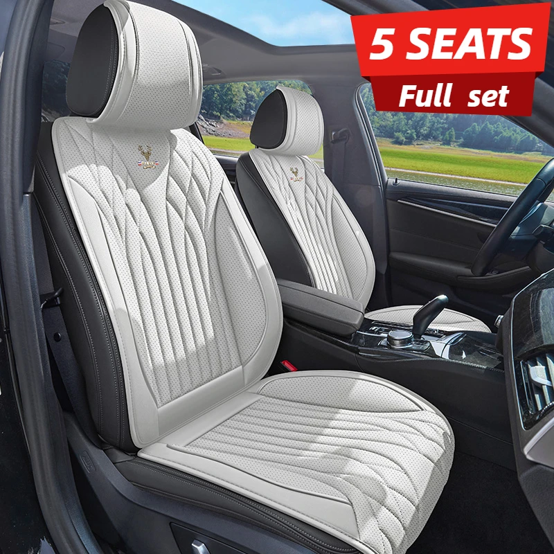 

Комплект из 5 универсальных чехлов для автомобильных сидений из кожи наппа, всесезонные, прочные и комфортные, легко устанавливаются на большинство седанов/внедорожников/пикапов, Auto Int