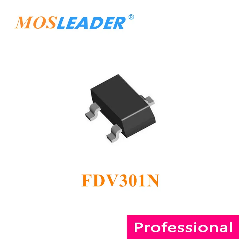 Mosleader FDV301N SOT23 3000 قطعة FDV301 25 فولت N-قناة أصلية عالية الجودة
