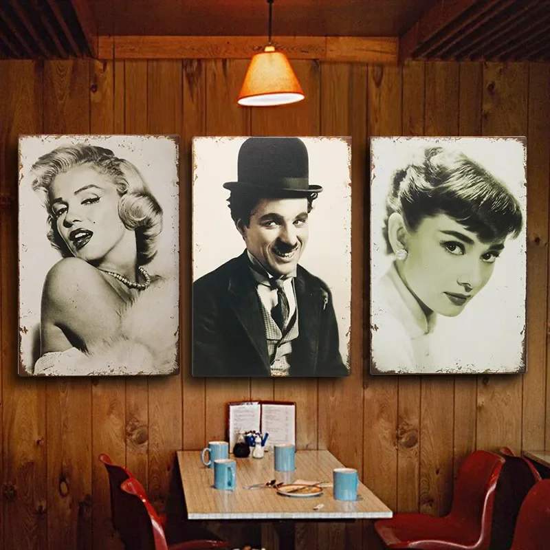 

Creative wall hanging retro painting bar decoration star wood painting tattoo catering store wall personalized wall decoration