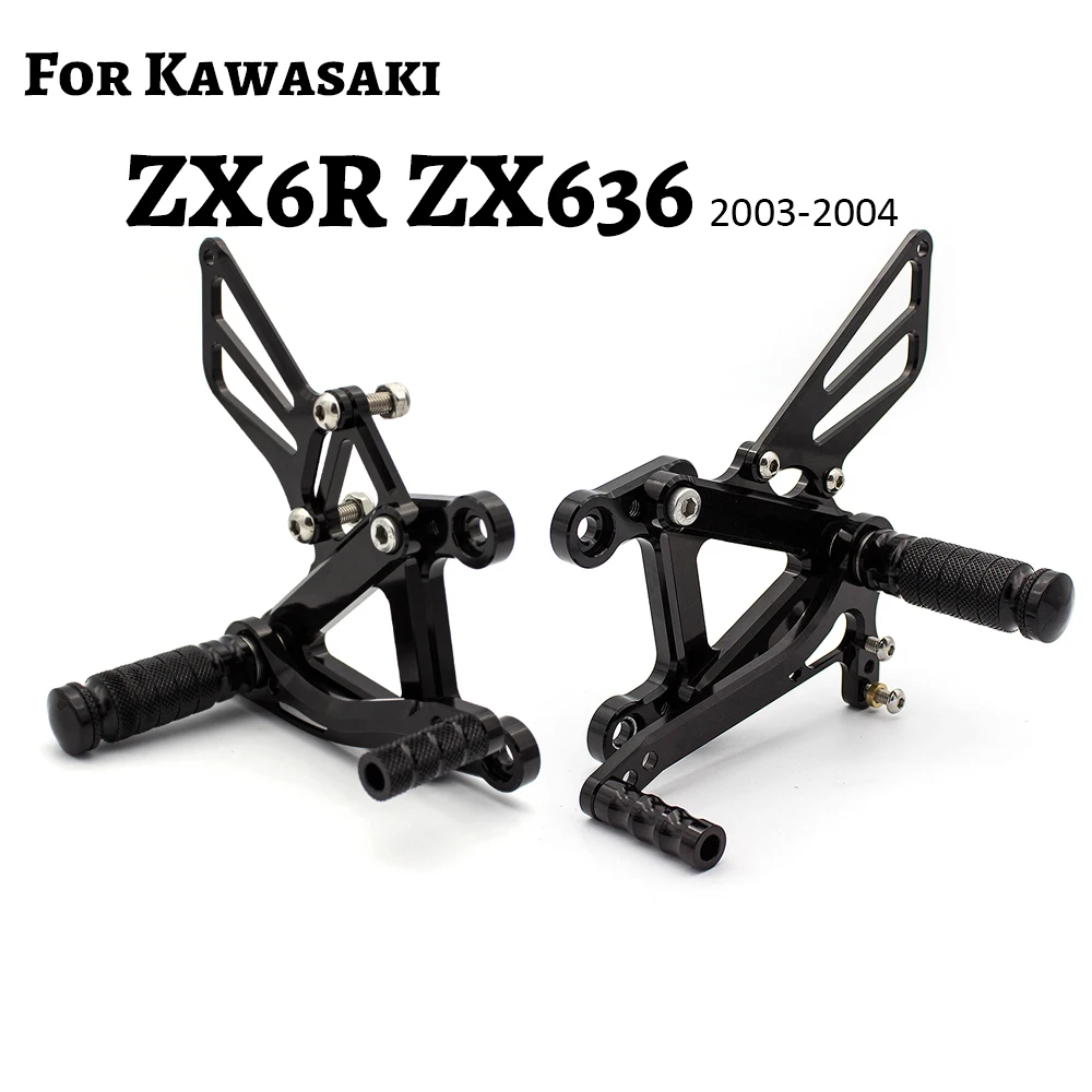 CNC Motorcycle Rearset Footpeg Footrest Foot Peg Platforms Fit For Kawasaki Ninja ZX6R ZX636 ZX-6R ZX-636 ZX 6R 636 2003-2004 view 3