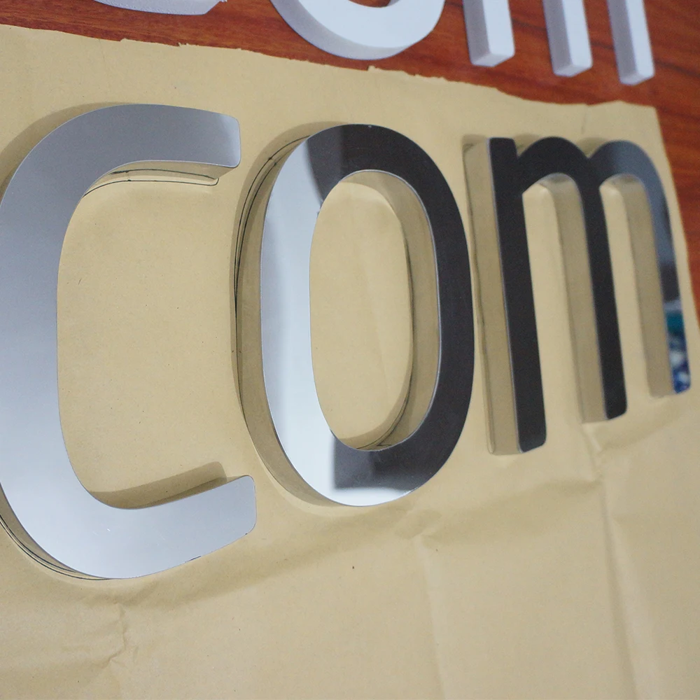 Personalized Stainless Steel Advertising NO Lighting Signage Custom Mirror/Polished Stainless Steel 3D Letter Signs