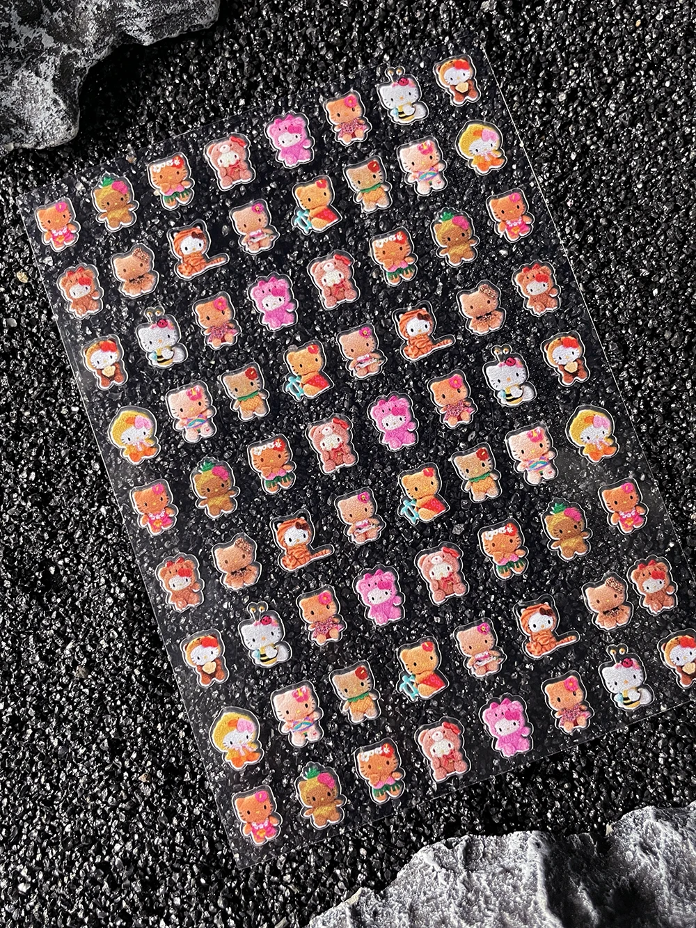 

Cartoon Black Skin Y2K Hello Kitty Press On Nails Stickers Diy Waterproof Durable Scrapbook Transfer Slider Decals Stickers Gift