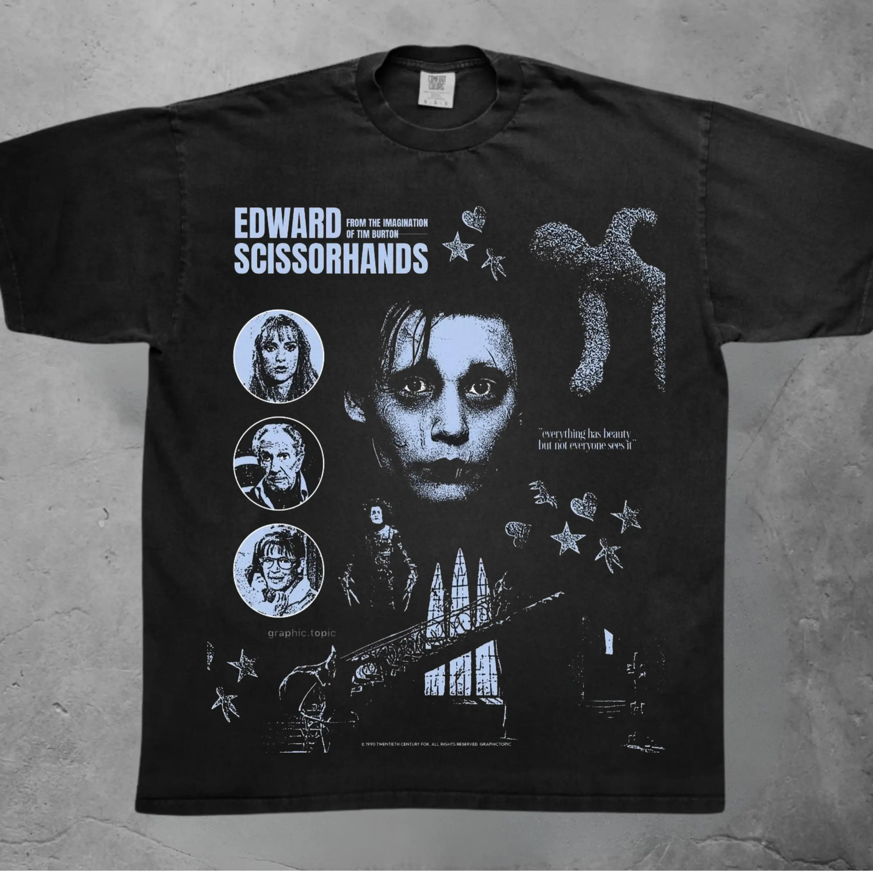 Edward Scissorhands Shirt, Vintage Gothic Movie Tee, 90s Dark Fantasy Shirt, Retro Movie Graphic Tee, Gothic Romance T-Shirt