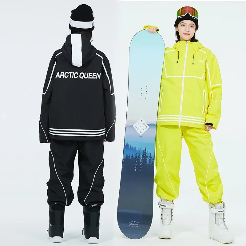 Winter New Skiing Suit Women Outdoor Snowboard Clothes Men Thickened Warm Sport Ski Set 2024 Windproof Waterproof Snow Tracksuit