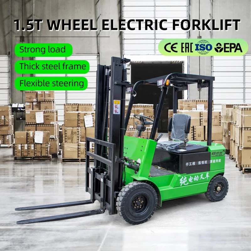 High Quality Electric Forklift Truck With Attachment Energy Saving 1.5t Forklifts Truck For Warehouse Logistics Easy Operation