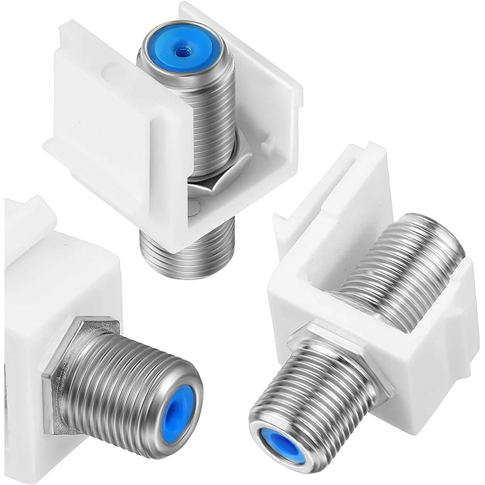 Paquete de 20 insertos de conector Keystone coaxial, extensor de cable tipo F RG6 hembra a hembra para placa de pared y panel de conexión