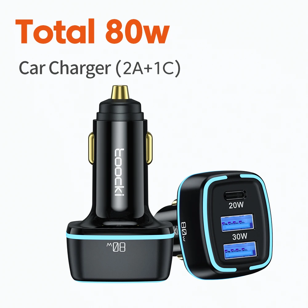 Toocki 125 W Auto Ladegerät QC3.0 Quick Charge PPS PD3.0 Schnelle USB Typ C Auto Telefon Ladegerät Für iPhone 14 13 12 Pro Max Laptop iPad