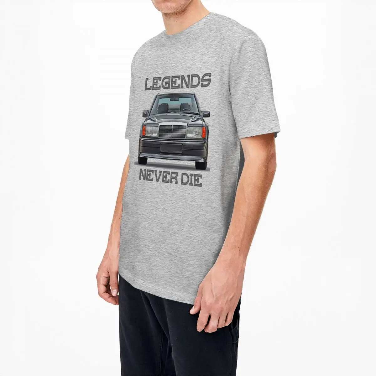 Men Vintage Car W201 Legends Never Die Shirt Merch Classic 190E Cars Pure Cotton Clothes Novelty Classic T-Shirts