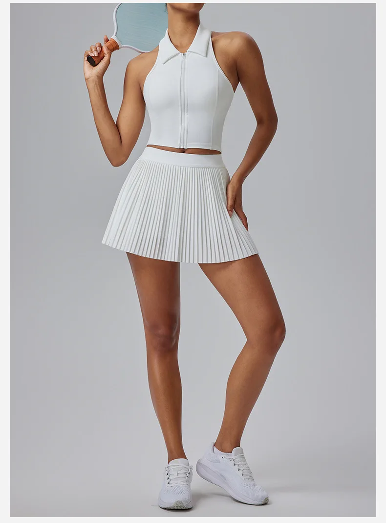 Women Sports Skirt High Waist Pleated Athletic Quick Dry Fabric Floral Print Tennis Fitness Summer