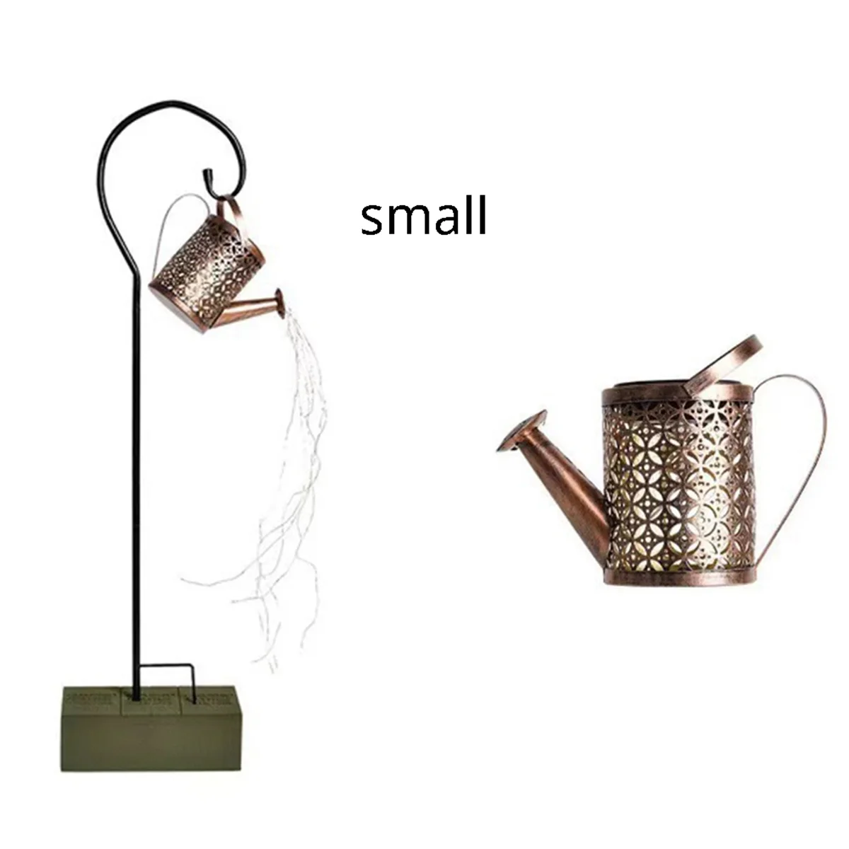 Solar Gieter Lights Vintage Metalen Ketel Light String Waterdichte LED Fairy Lights Solar Garden Outdoor Small