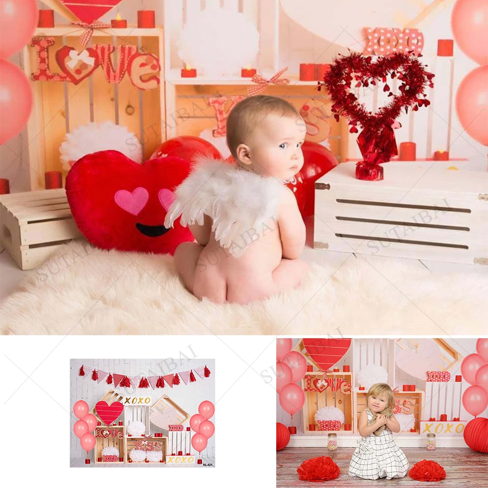 

Valentine's Day Birthday Photography Backdrops Baby Shower Photo Background Children Newborn Pink Interiors Studio Photocalls