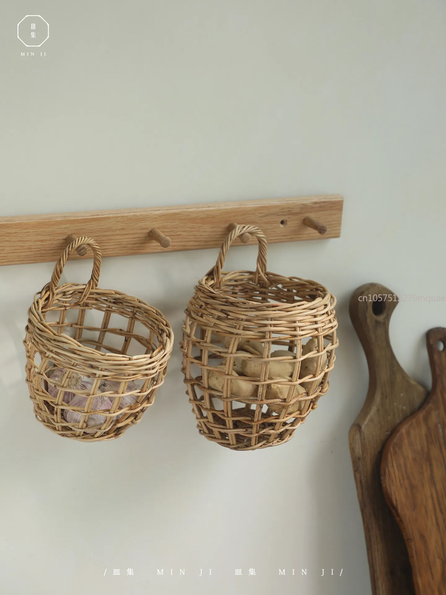 Lantern Small Basket\ Plant Vine Handwoven Creative Small Hanging Basket Wall Decoration Basket