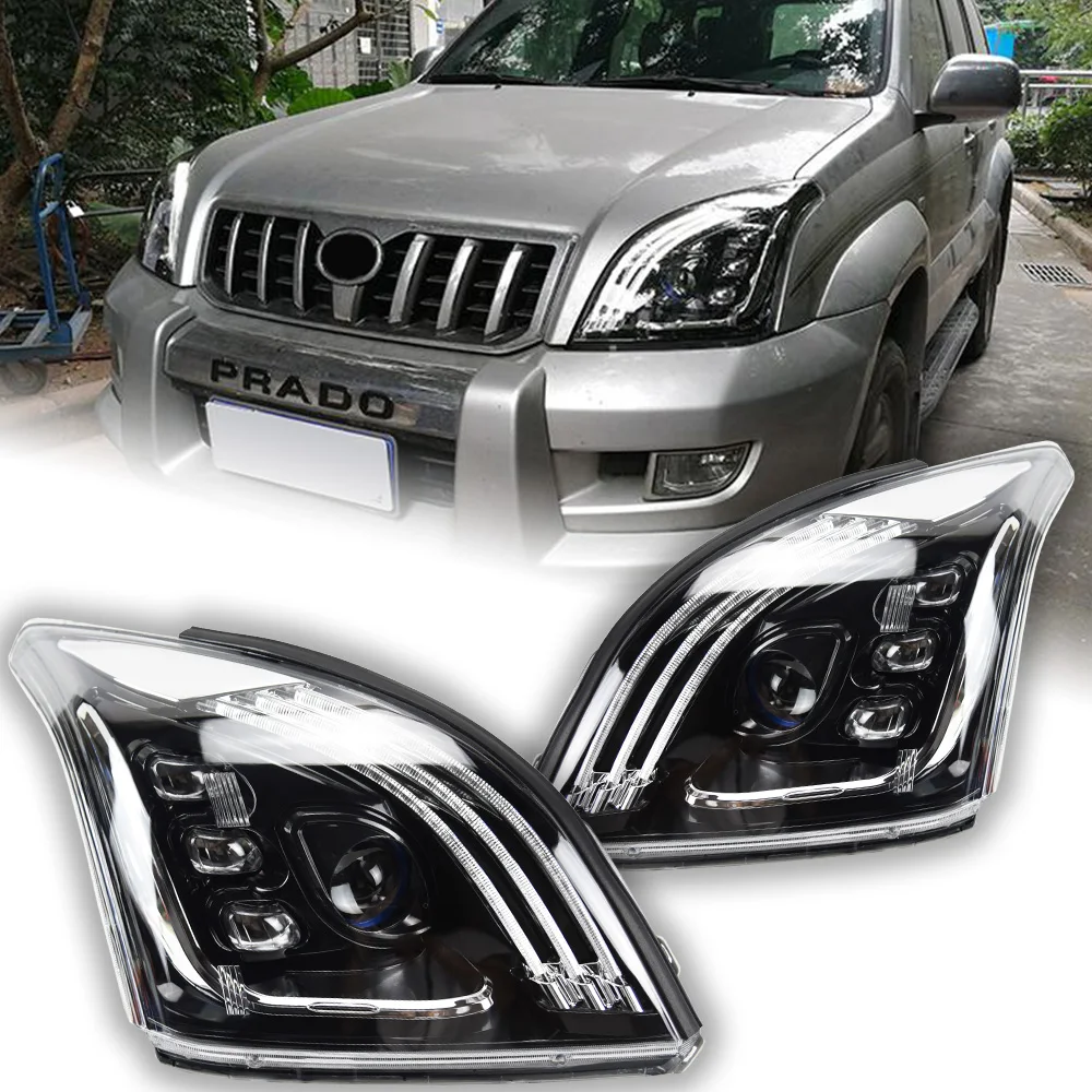 

Car Lights For Toyota Prado Headlight Projector Lens 2003-2009 LC100 Dynamic Signal Head Lamp LED Headlights Drl Automotive Part