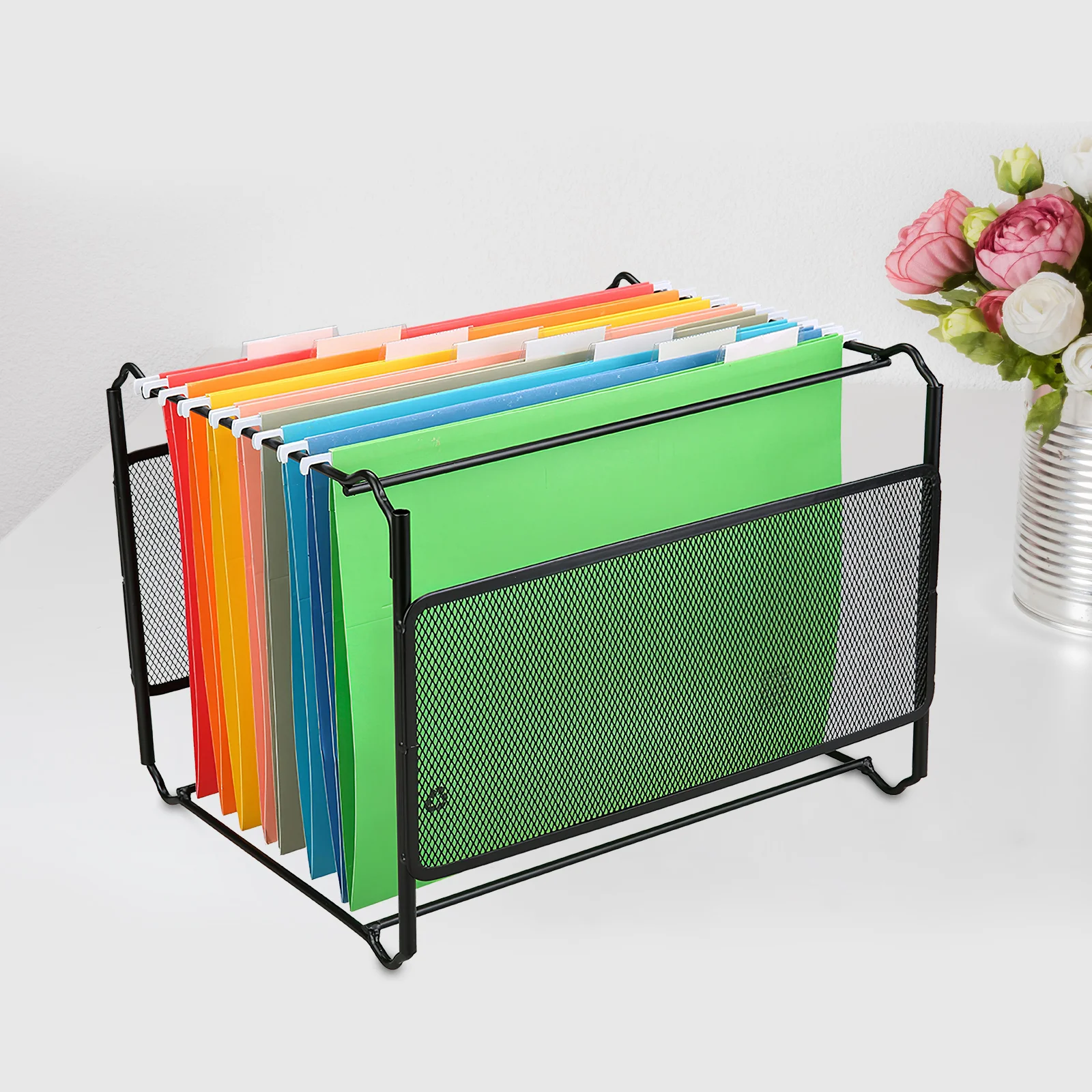 A4 Sized Suspension Folder Hanging File Holder Frame Documents Holders Organizer Desktop File Cabinet Organizer Stationery