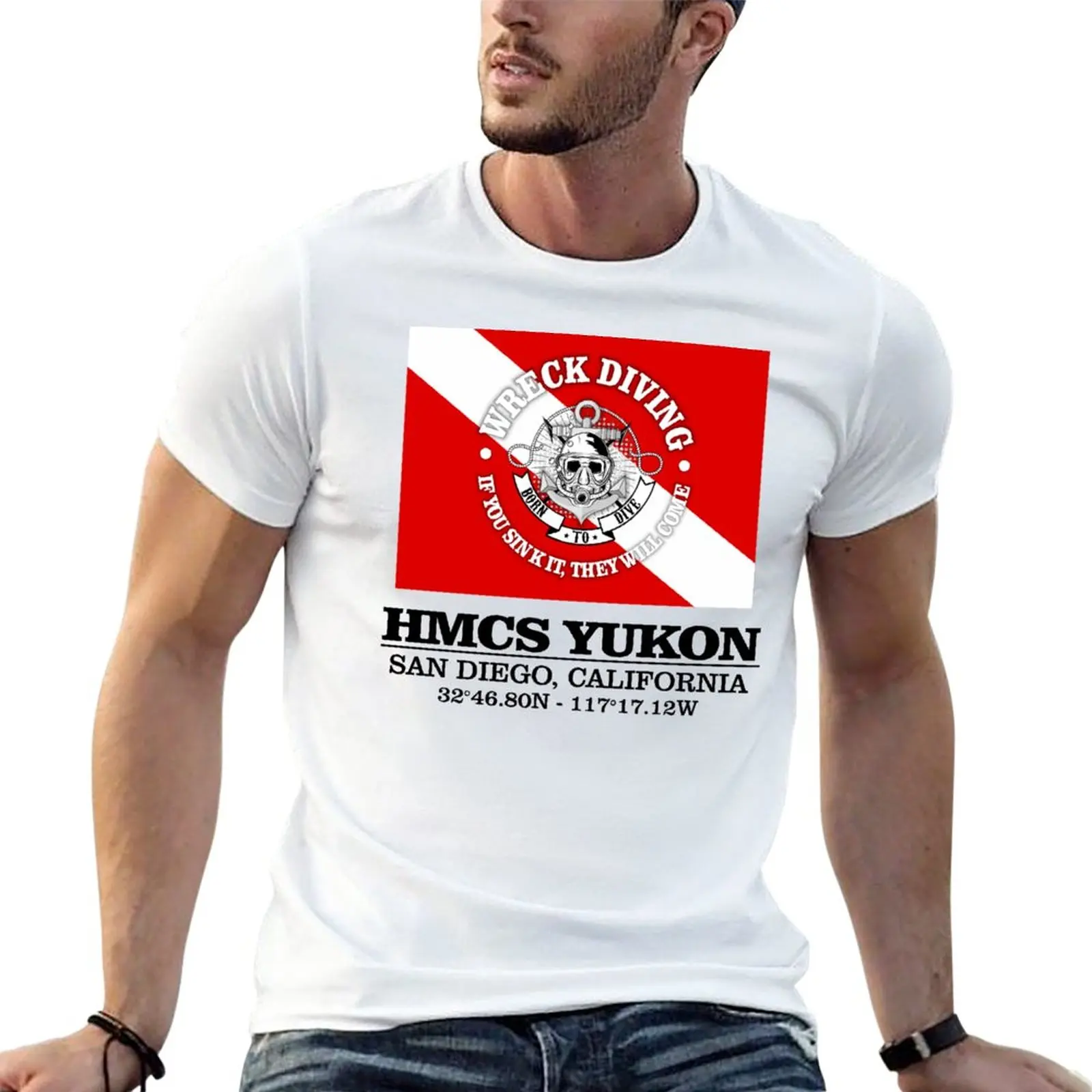 New HMCS Yukon (best wrecks) T-Shirt T-shirt short graphic t shirt vintage clothes mens funny t shirts