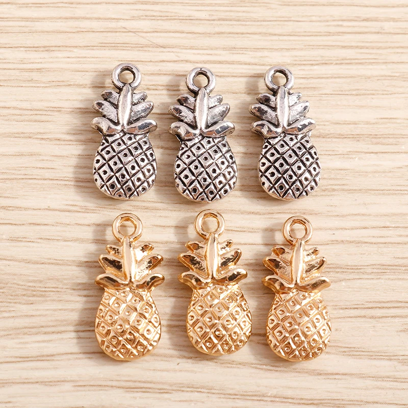 

20pcs 9x19mm Cute Alloy Fruit Pineapple Charms Pendants for Making Drop Earrings Necklaces Bracelets DIY Crafts Jewelry Findings