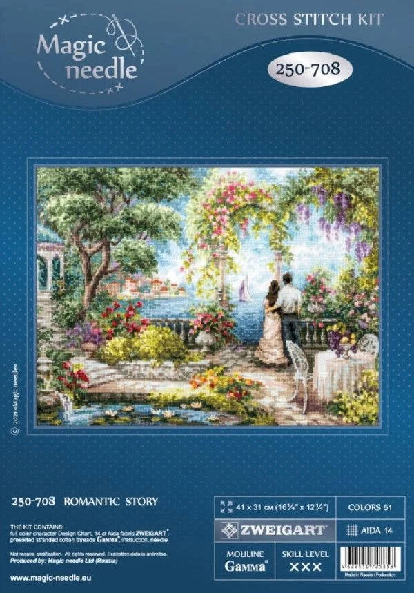 

DIY Needle Work Cross Stitch Romantic Stories 51-41 counted Cross Stitch Kit 28ct 14ct 32ct Metallic cotton aida