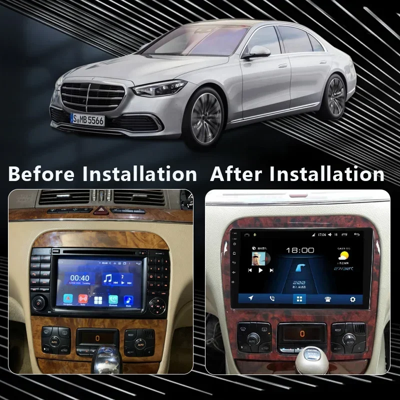 MAMSM Android 13 Car Radio For Mercedes Benz S Class W220 AMG 1998 - 2005 Multimedia Video Player Stereo GPS Carplay Autoradio