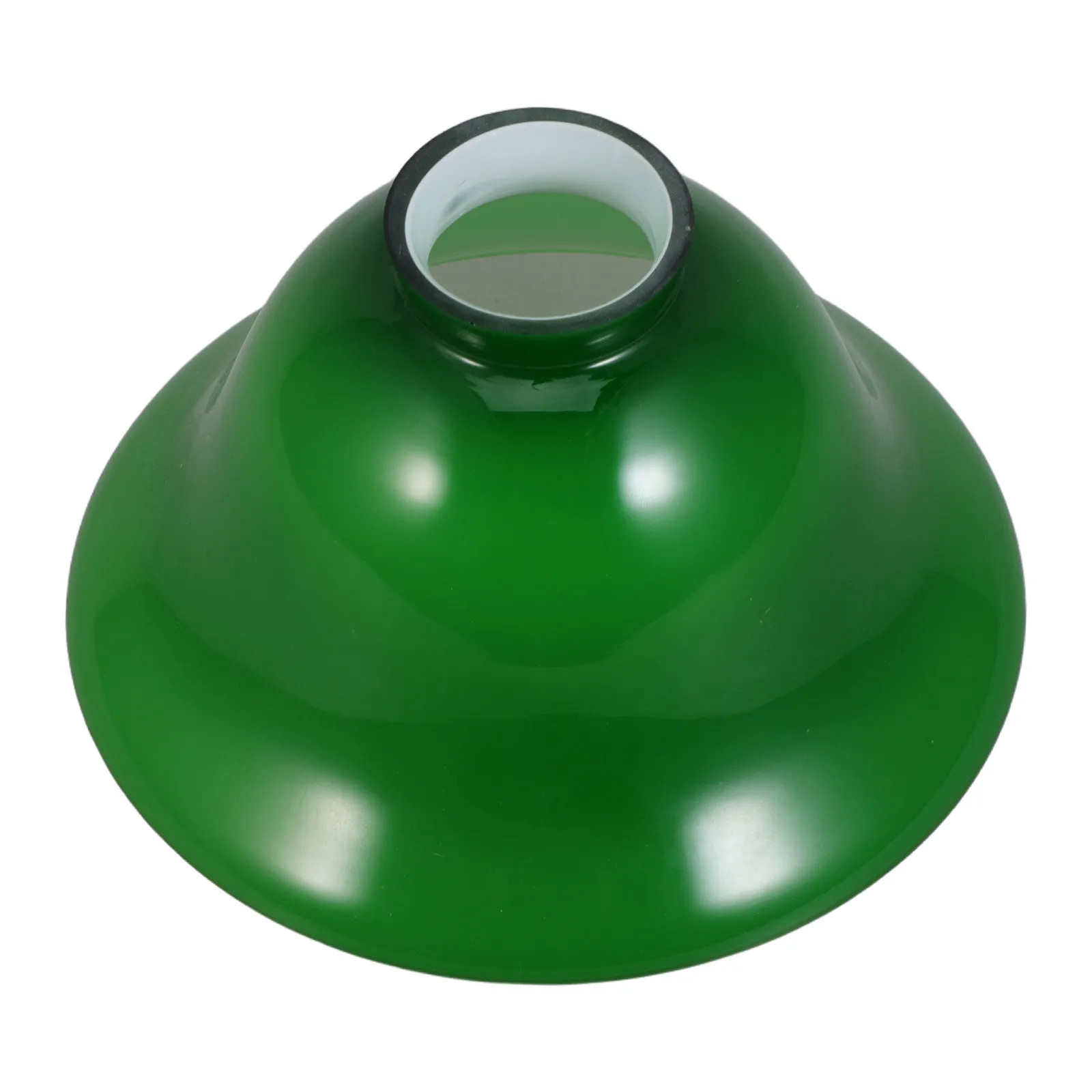 Vintage Green Glass Pendant Light Shade Bell Dome Design Wide Brim Ceiling Lampshade Replacement for Chandelier Dining Kitchen