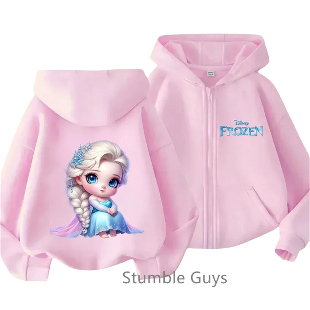 Frozen Elsa Zipper Hoodies Boys Clothes Girls Casual Teen Long Sleeves Anime Fashion Kids Sweatshirt Cartoon Pokemoned Clothing