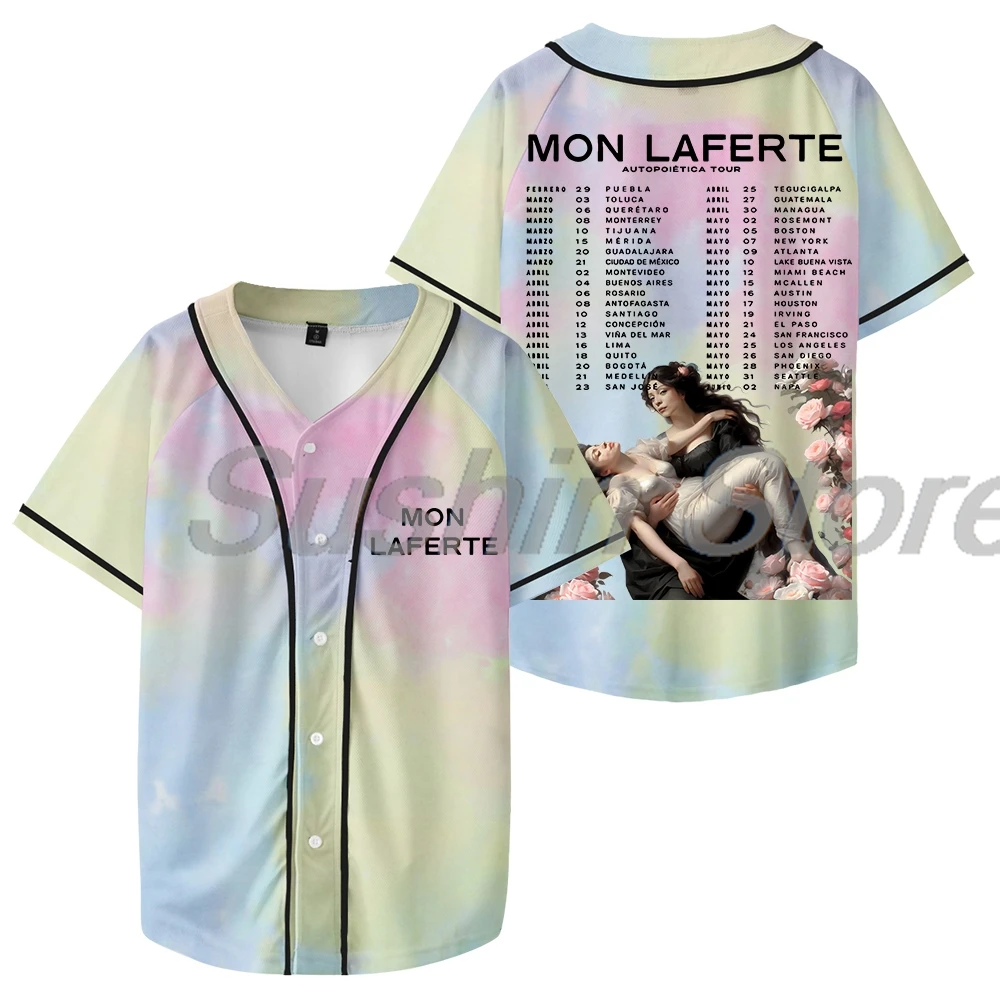 Mon laferte autopoietica เสื้อทัวร์2024เวิร์ลทัวร์เสื้อยืดแขนสั้นเสื้อลำลองผู้ชายแขนยาวผู้ชายผู้หญิง