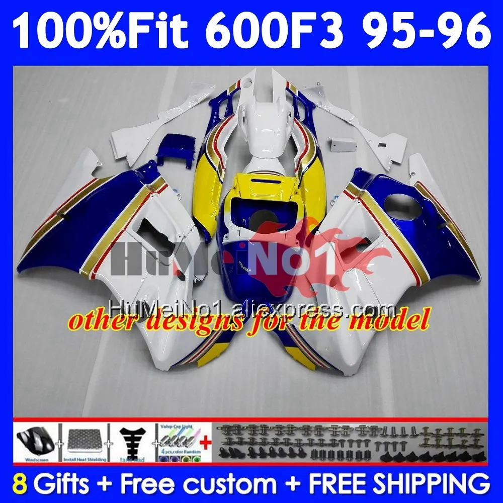 OEM Fairing +Tank For HONDA CBR 600F3 600 F3 CBR600F3 Red blue 96 97 38No.144 CBR600 F3  FS CBR600FS 1996 1997 Injection Body