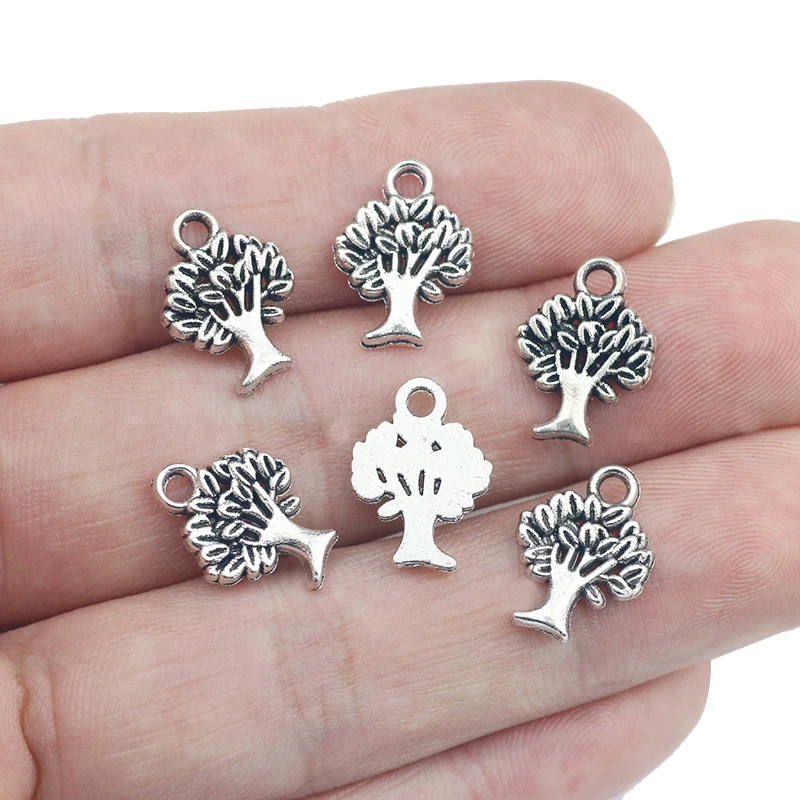 30 Pieces 10*14mm Antique Silver Color Mixed Alloy The Tree of Life Charms Pendant Accessory For DIY Jewelry Making