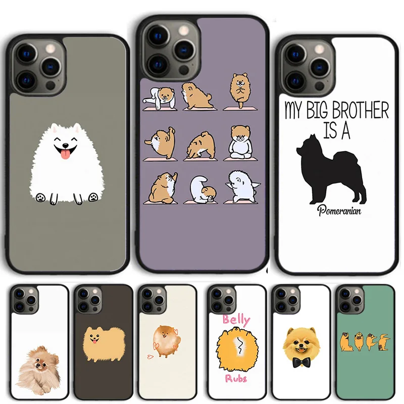 Pomeranian Dog Yoga Phone Case for iPhone 16 15 SE2020 6 7 8 Plus for Apple 13 11 12 14 Mini Pro Max Cover coque fundas Shell