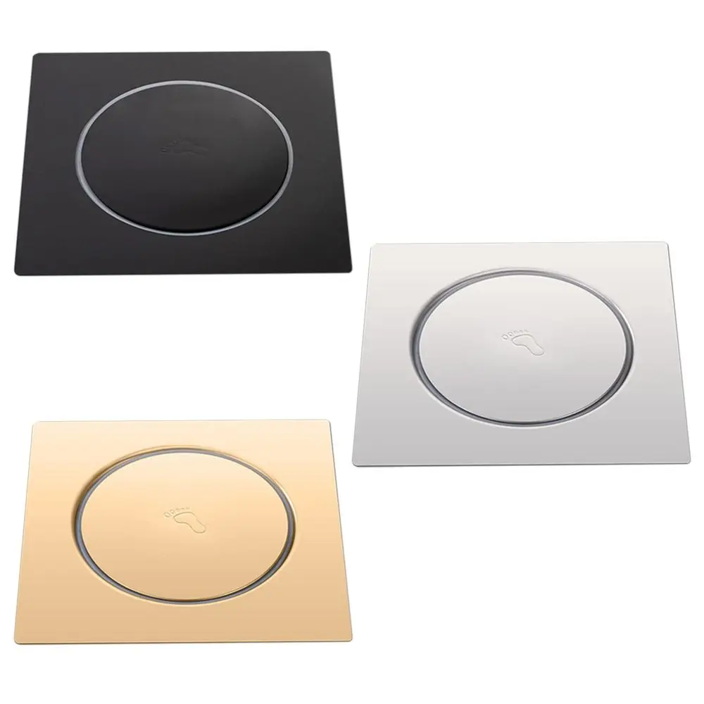 Useful Stainless Steel Press-Type Floor Drain Pedal Type Square Sewer Floor Strainer Anti-odor Pop Up Bounce Drain Filter
