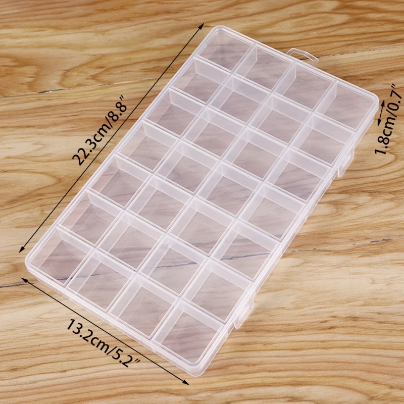 1 Pc 28 Grid Rectangle Plastic Jewelry Box Compartment Storage Box Case Jewelry Earring Bead Craft Display Container Organizer