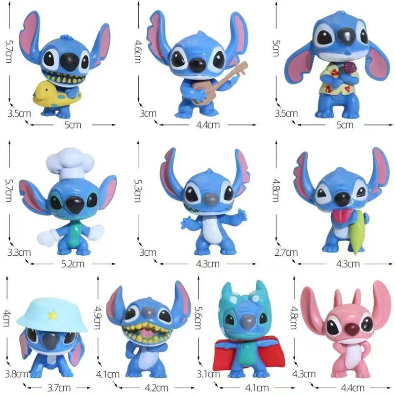 Interstellar Baby Stitch Handmade Blind Box 10 Piece Set Cartoon Anime Doll Car Ornament Cake Gift 5cm Tall Friend Decoration