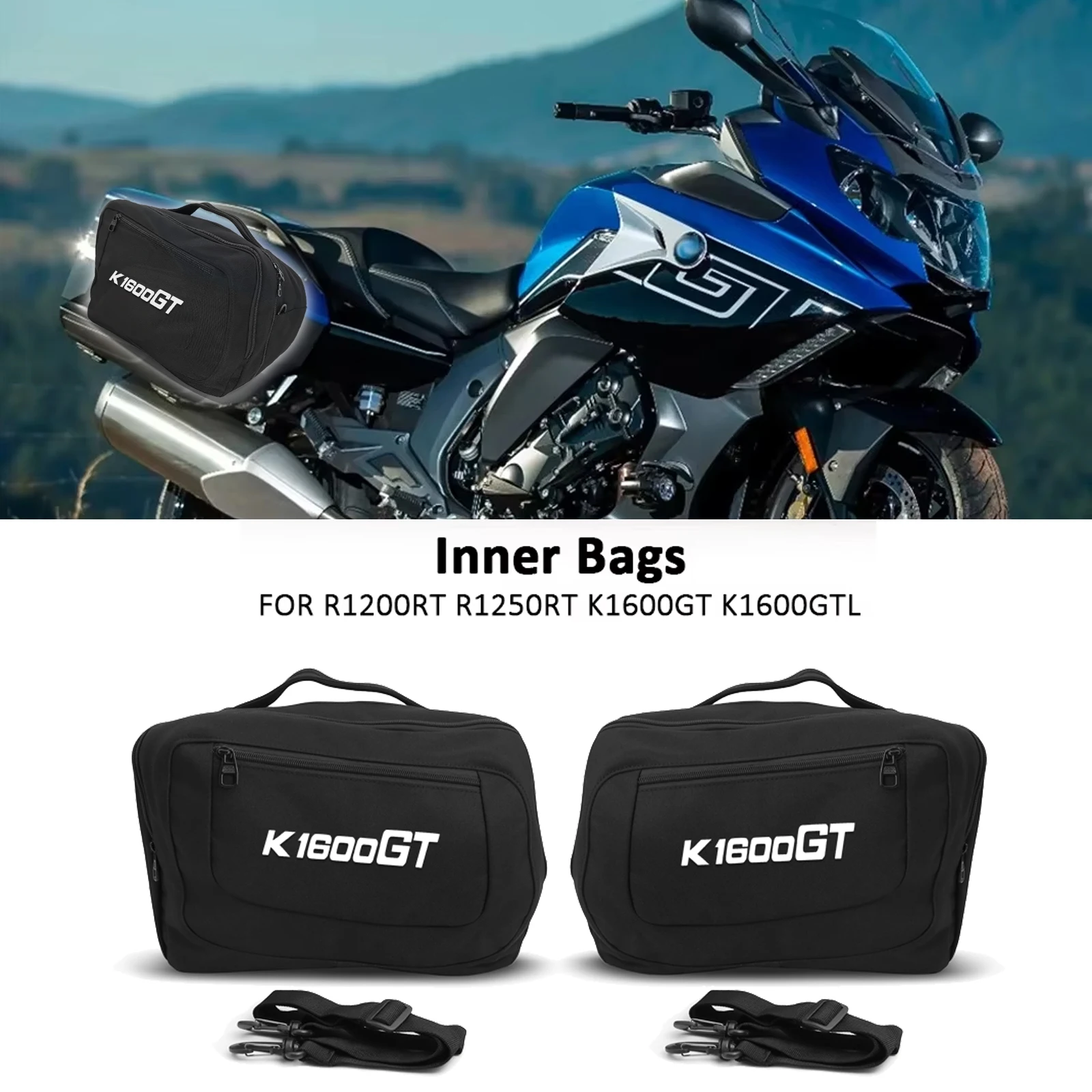 For BMW K1600GT K1600GTL R1200RT R1250RT Motorcycle Accessories Luggage Bag Saddlebag Side Case Inner Bags Tool Box Bag
