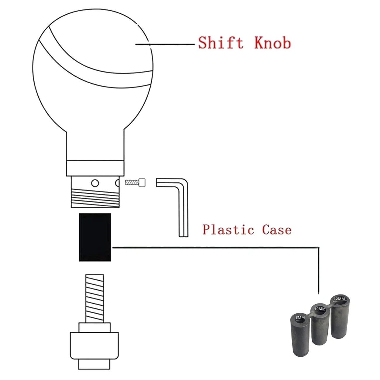 Natural Wood Manual Shift Knob Ball Universal Adapter Lever Long Wonderful Feel