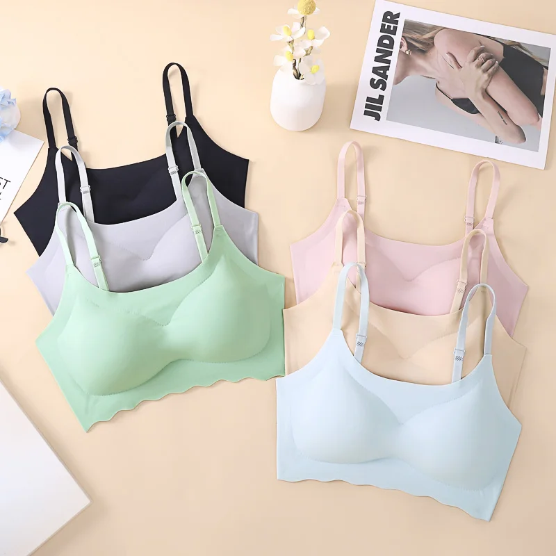 Wire Free Seamless Nylon Bralette Women Non Padded Sports Bra Thin Comfortable Sleepwear