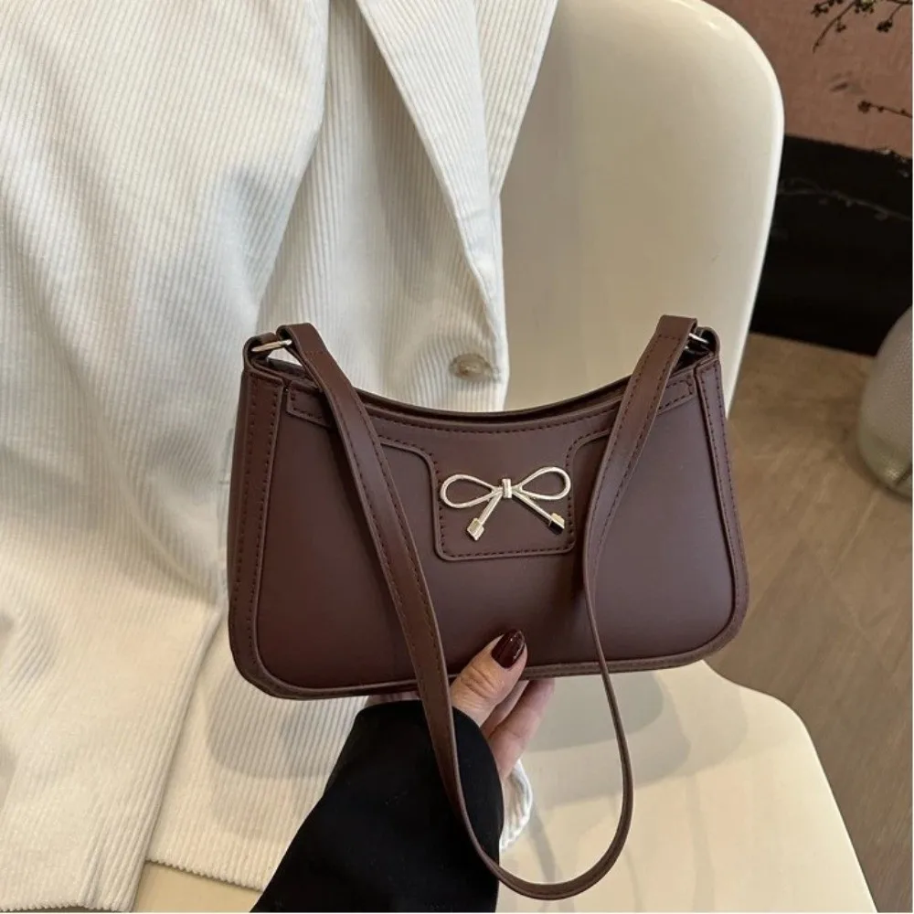 

Модная женская сумка из искусственной кожи, однотонная, с металлическим бантом, на молнии, через плечо