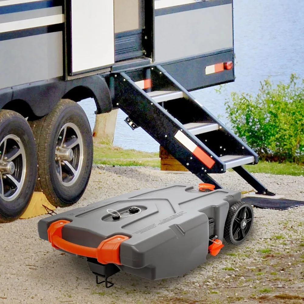 

36-Gallon Camper/RV Tote Tank - Features Large Heavy-Duty No-Flat Wheels & Built-In Gate Valve