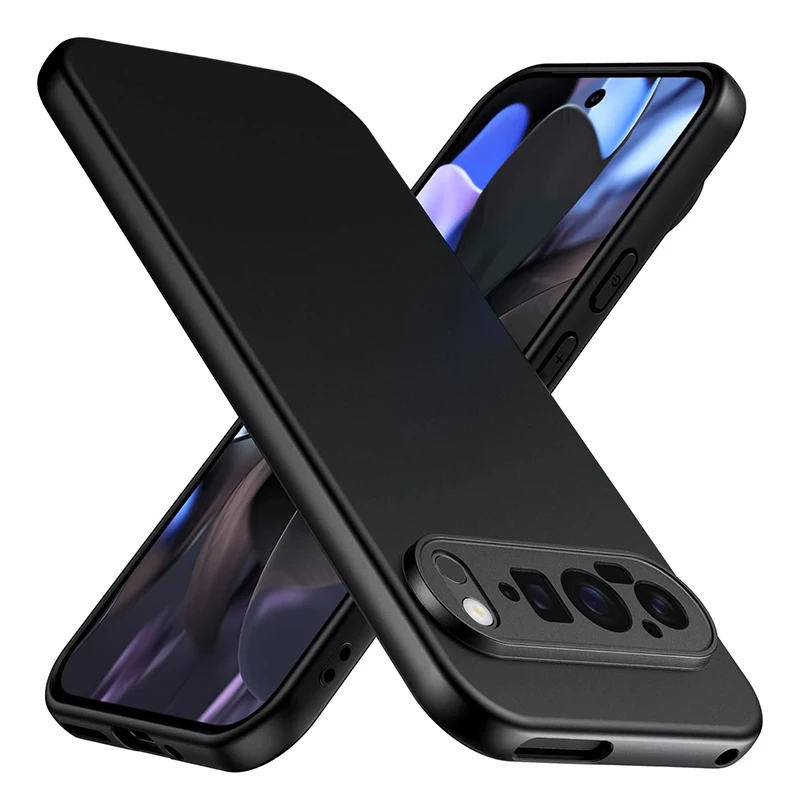 Luxury Matte Silicone Soft Case For Google Pixel 9 XL 8 8A 7 6 6A Pro Ultra Thin Solid Black Frosted Rubber Shell TPU Back Cover