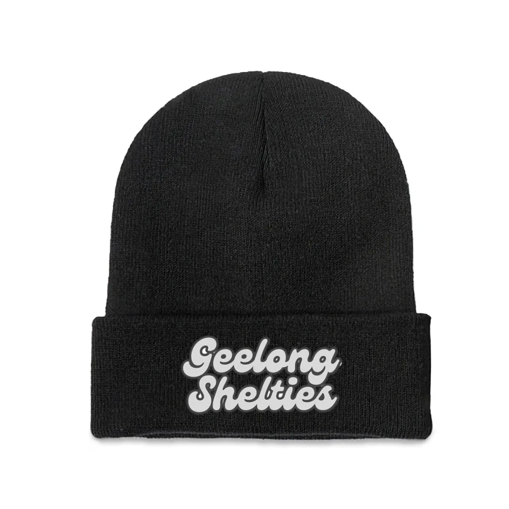 Geelong Shelties writing light Beanie Knitted Hat   Winter Warm Outdoor Cap For Male Women