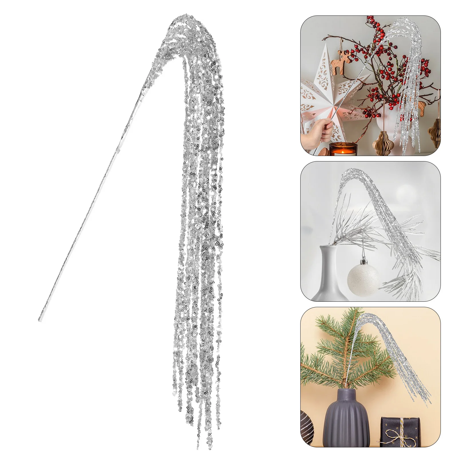 

Fake Xmas Branches for Vase Fillers Artificial Bead Stems Christmas Decorations Indoor Holiday Party Home Room Decoration